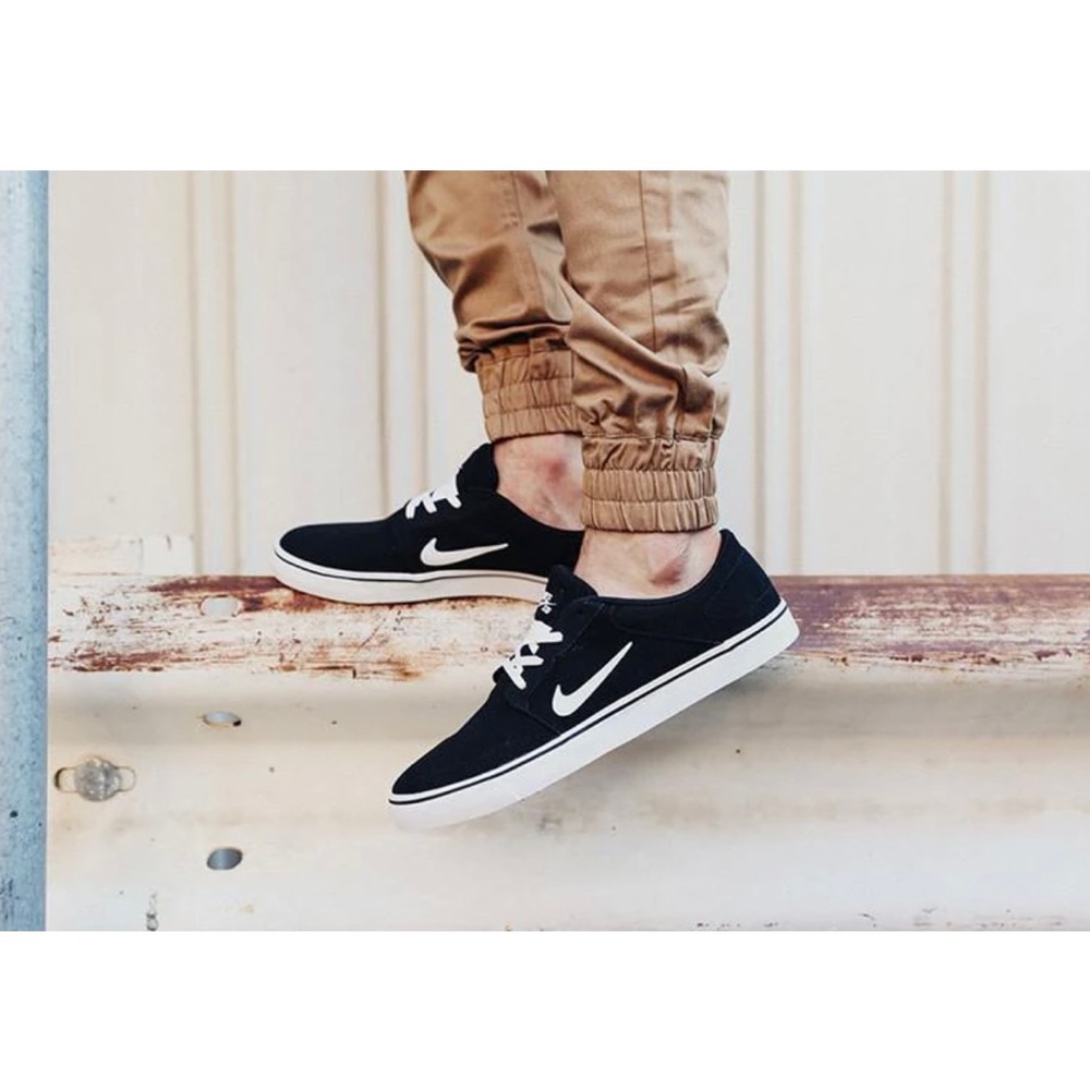 Nike SB Portmore Canvas Men's Black White Skate Casual Lace Up Sneakers